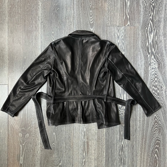 Valentina Leather Blazer Jacket made in Italy. Women’s Size 38/small brown/black - Picture 5 of 11